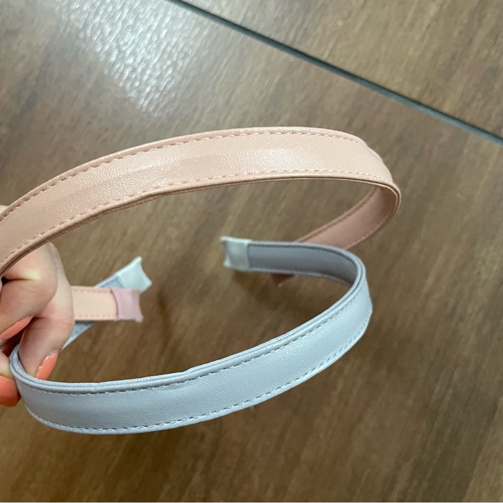 Set of two faux leather headbands